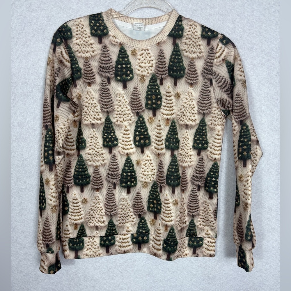 Sweater Print With Christmas Trees Size S